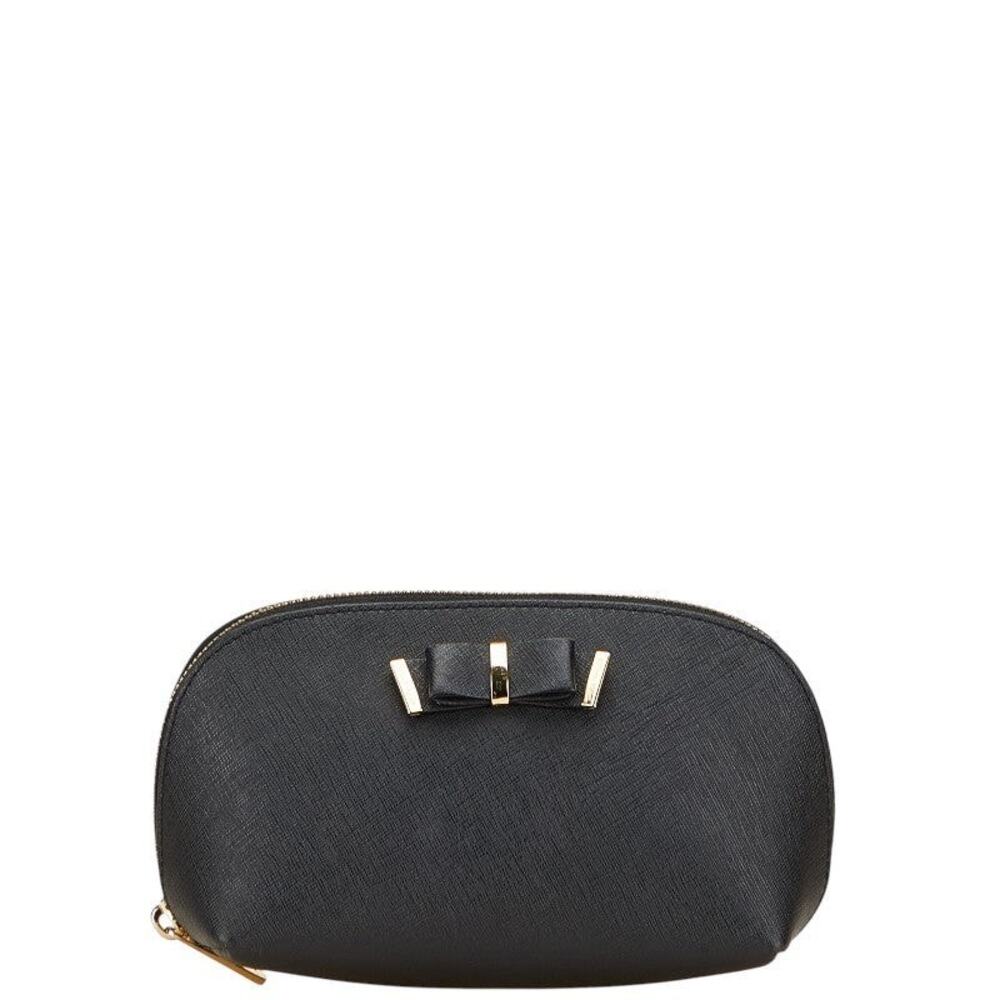 Michael Kors Ribbon Leather Pouch Black